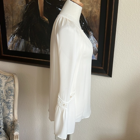 Ramy Brook 100% Silk Bell Sleeve V Neck Blouse Size S - Picture 6 of 10